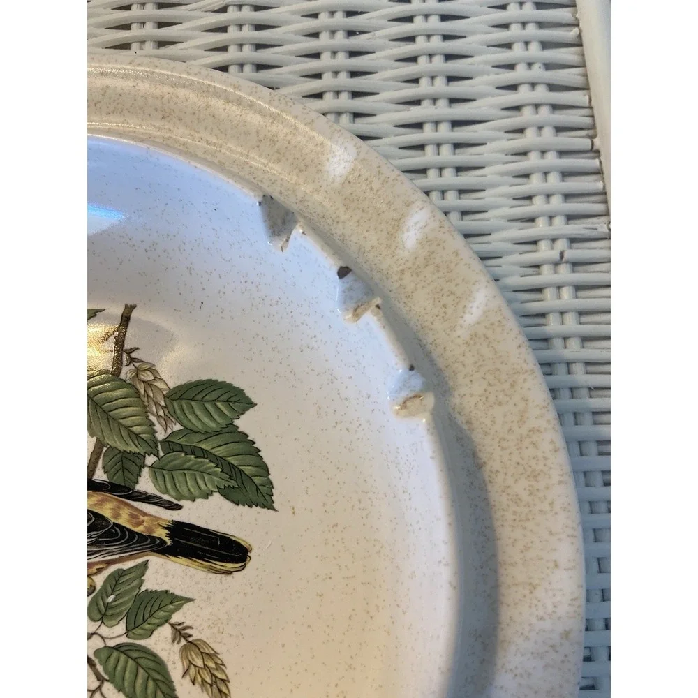 Vintage VTG Hyalyn Pottery Ashtray Black Bird‎ With Yellow Made USA Mid Century